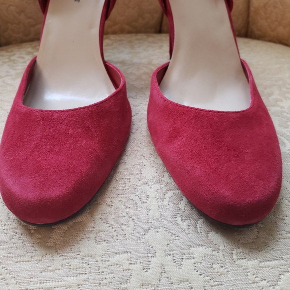 Colin Stuart Red Suede Heels Size 9 - Picture 6 of 12